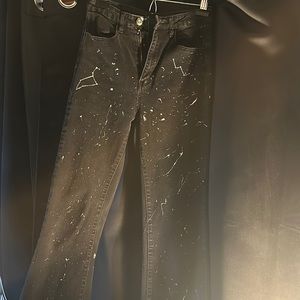 Hand painted Small Black High-Rise Shein Jeans